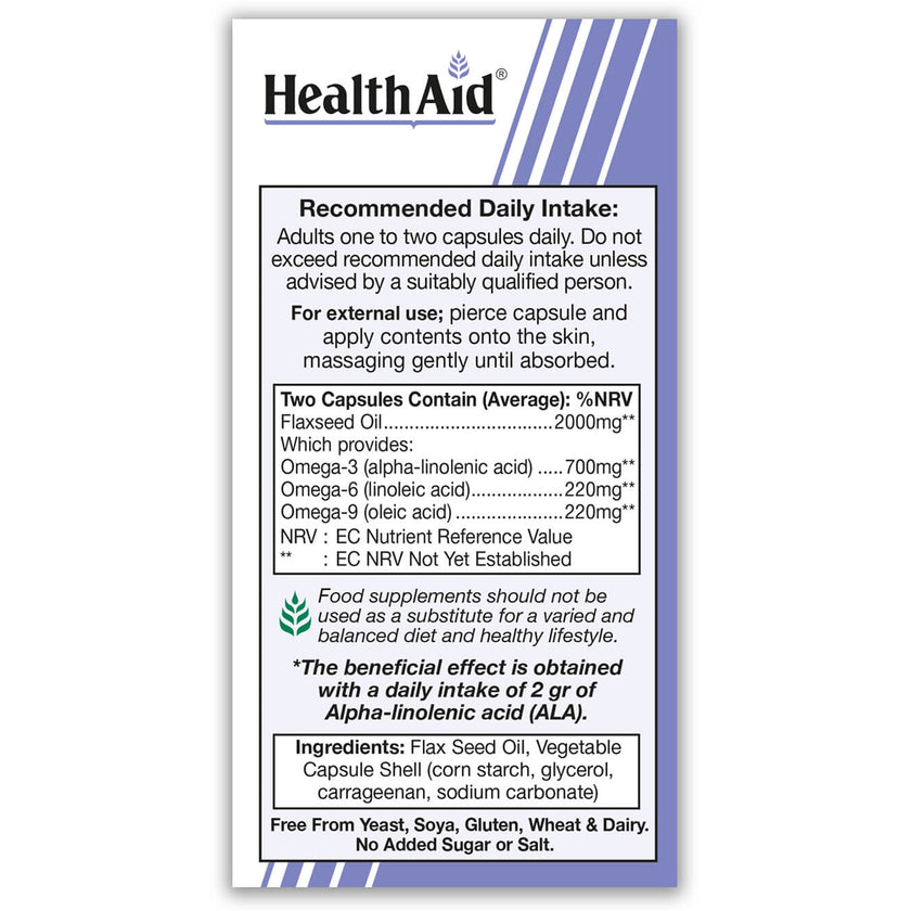 HealthAid Vegan Omega 3 - 6 - 9 Capsules 3