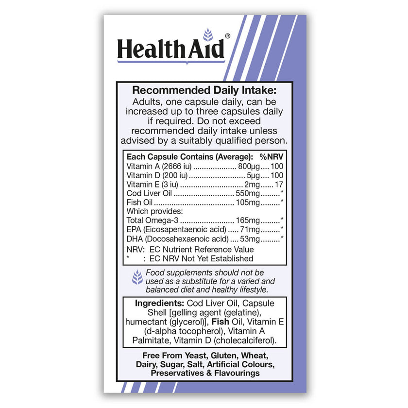 HealthAid Cod Liver Oil 550mg Capsules 3