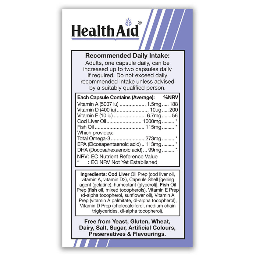 HealthAid Cod Liver Oil 1000mg Capsules 3