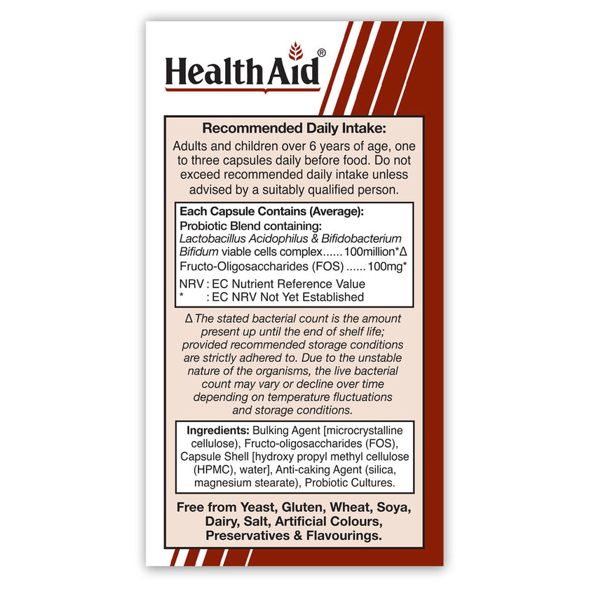 HealthAid Acidophilus (100 million) 60's Vegicaps 3