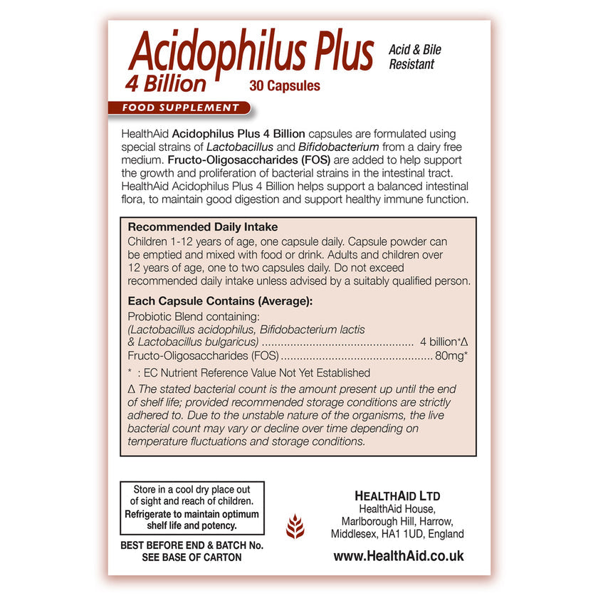 HealthAid Acidophilus Plus 4 Billion 3