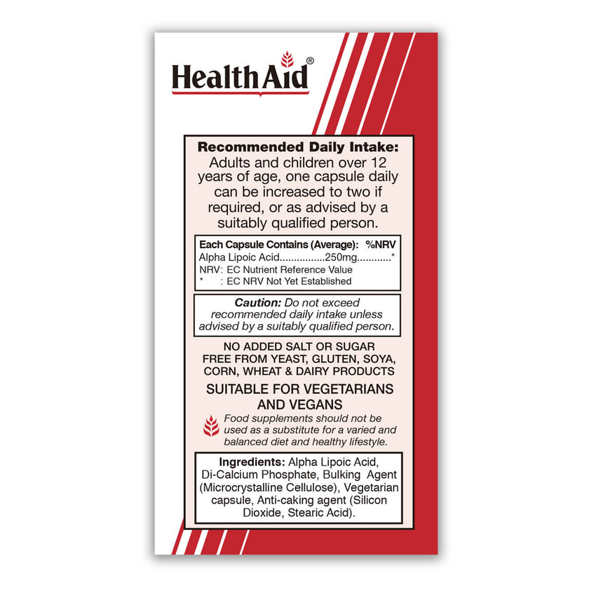 HealthAid Alpha Lipoic Acid 250mg 3