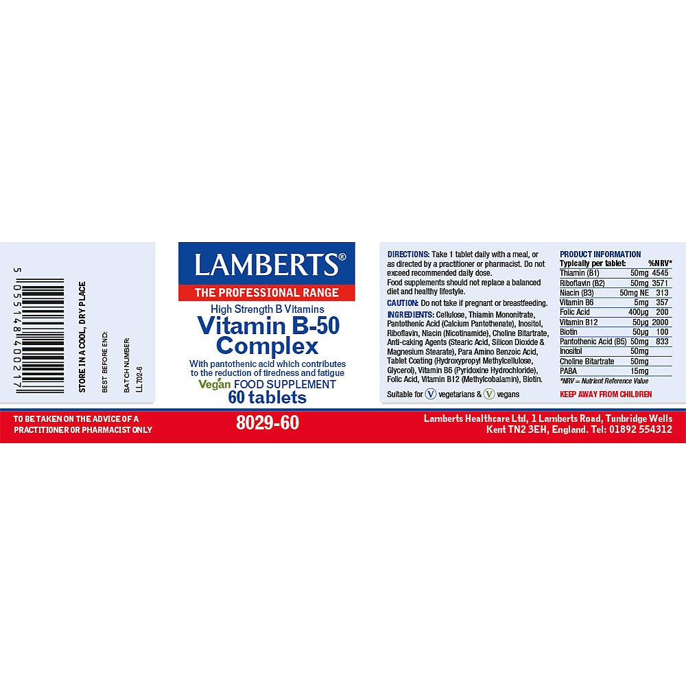 Lamberts Vitamin B-50 Complex Tablets 4