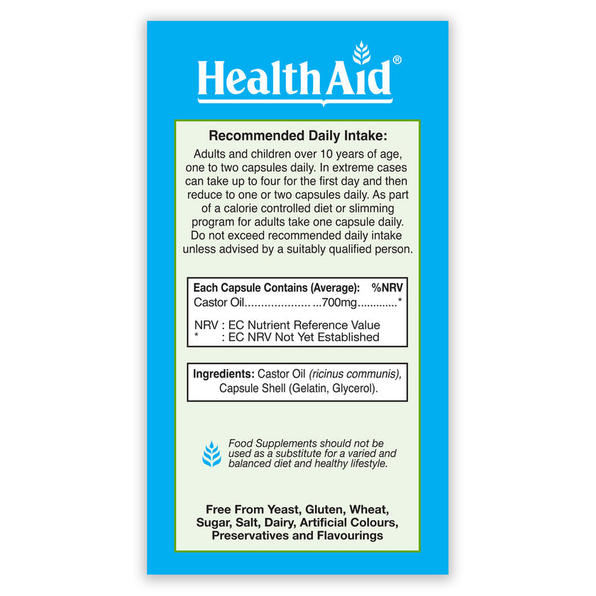 HealthAid Castroclean (Castor Oil) 700mg Capsules 3