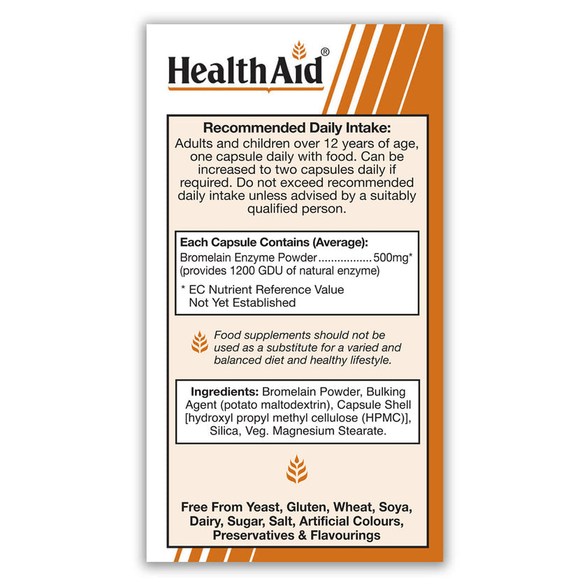 HealthAid Bromelain 500mg Vegicaps 3