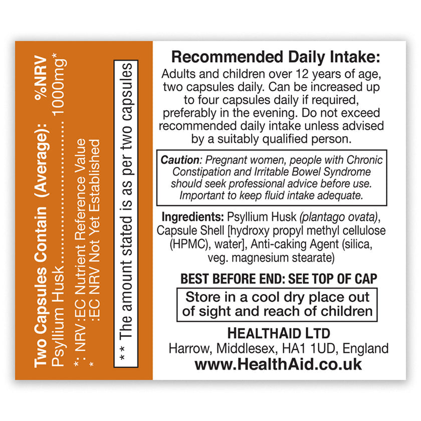 HealthAid Psyllium Husk 1000mg Vegicaps 3