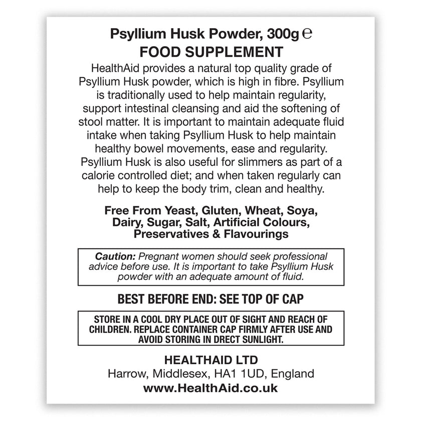 HealthAid Psyllium Husk Fibre 300g Powder 3
