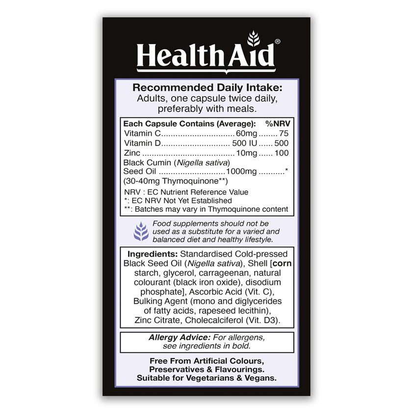 HealthAid Black Seed Oil Vegicaps 3