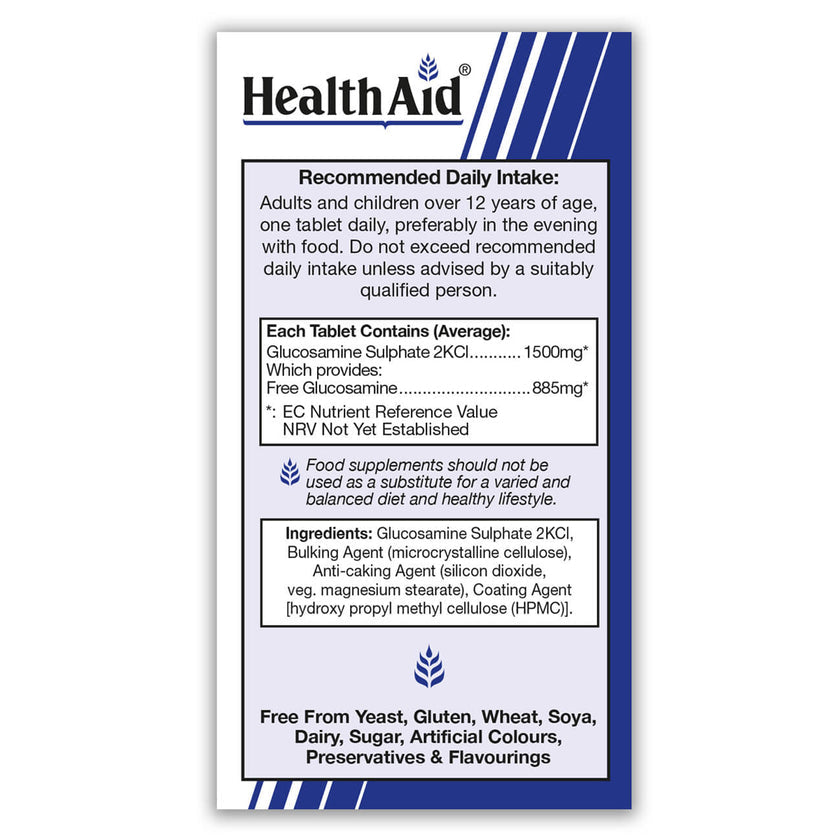 HealthAid Glucosamine Sulphate 1500mg 2KCl Tablets 3
