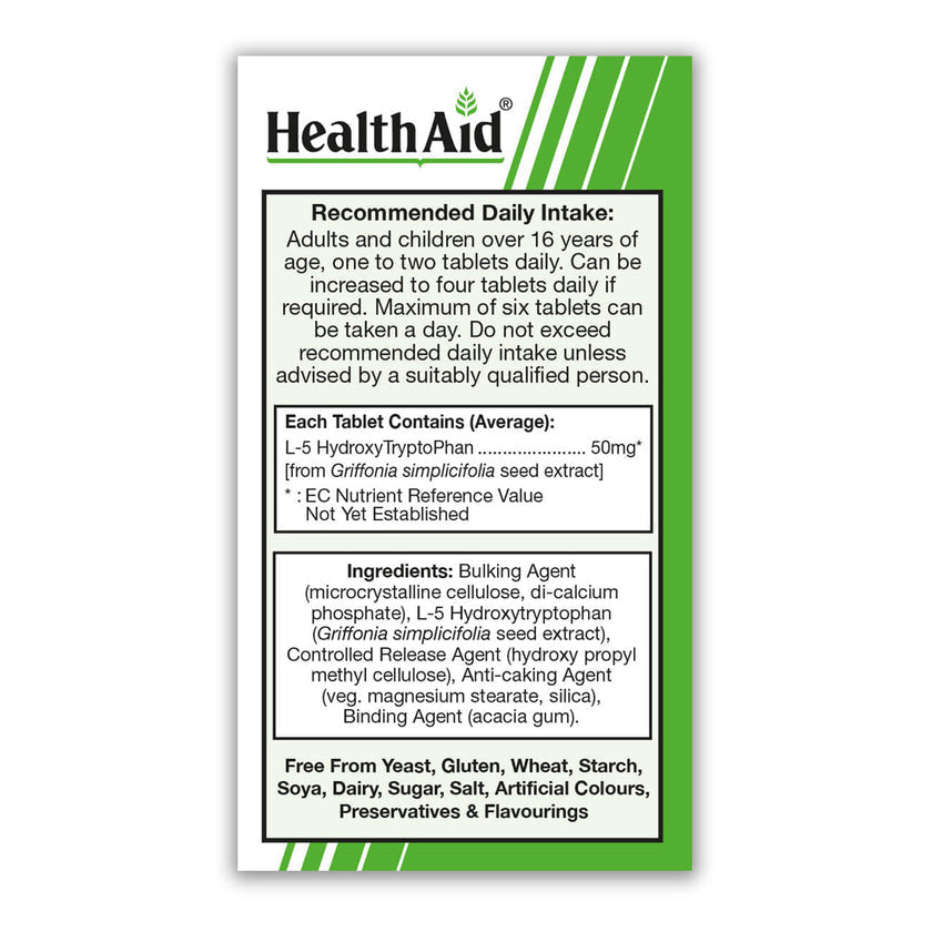 HealthAid 5 Hydroxytryptophan (5-HTP) 50mg - Prolonged Release Tablets 3