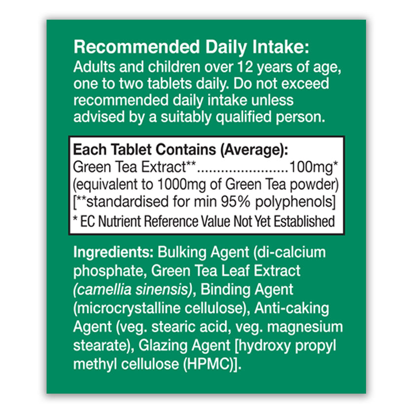 HealthAid Green Tea Extract 100mg Tablets 3