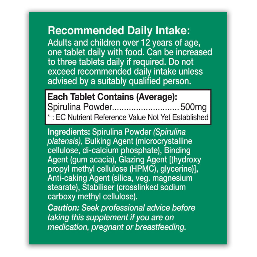 HealthAid Spirulina 500mg Tablets 3