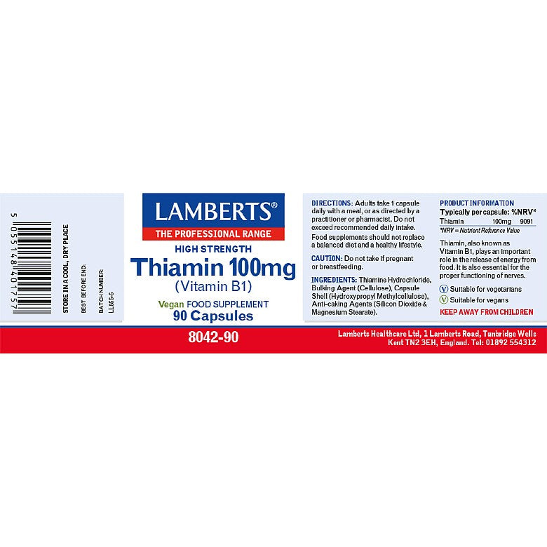 Lamberts Thiamin 100mg 90 Capsules 3