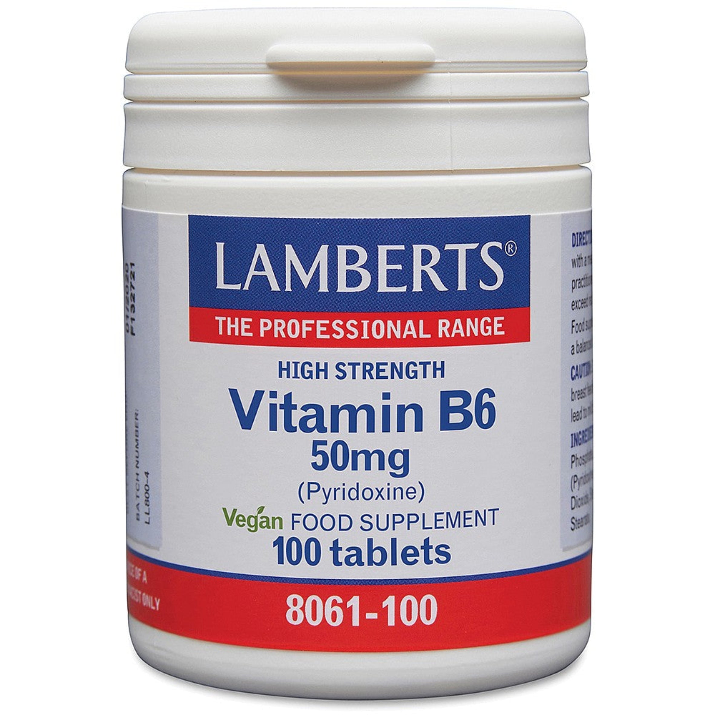 Lamberts Vitamin B6 50mg 100 tablets (Pack of 2)