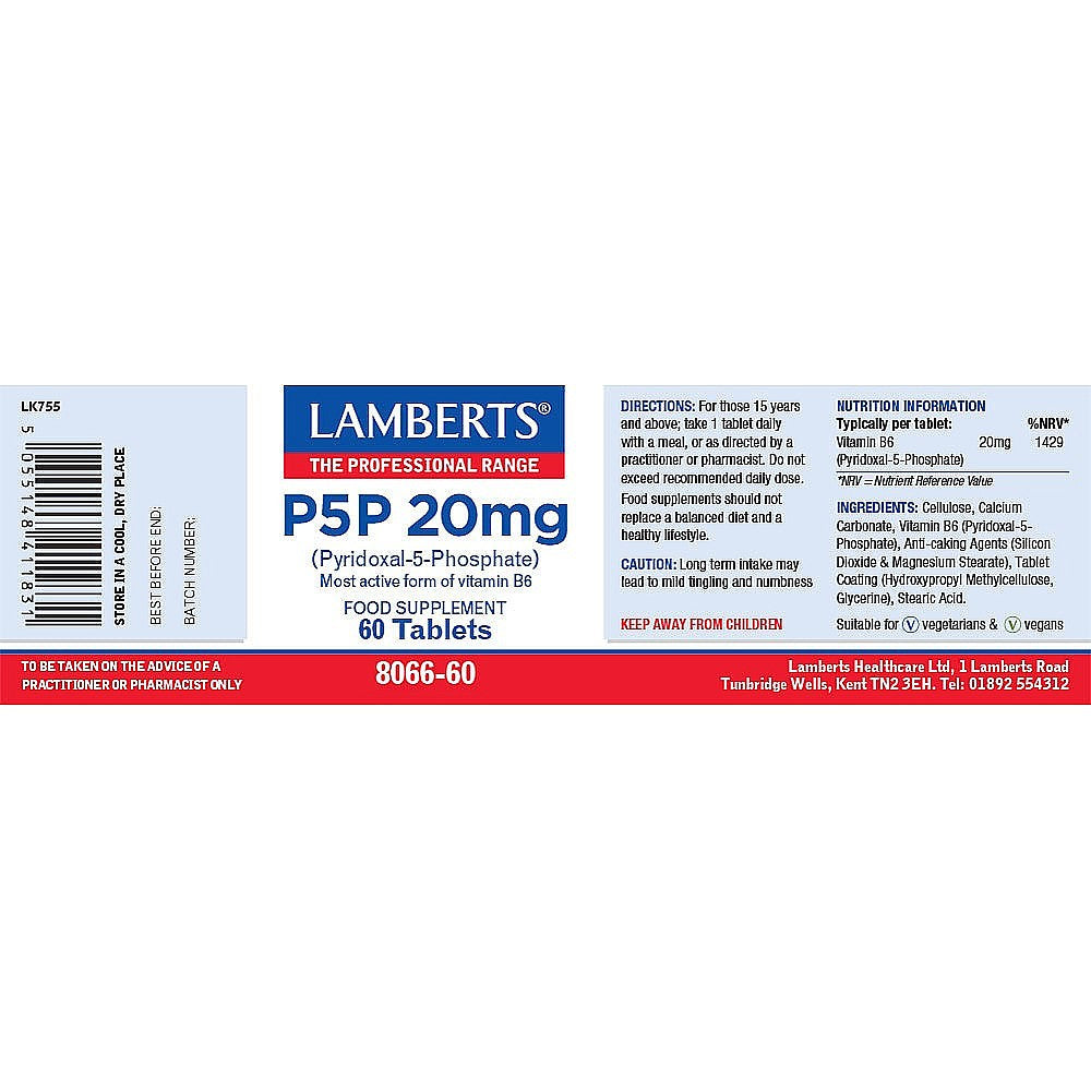 Lamberts P5P 20mg 60 tablets 3