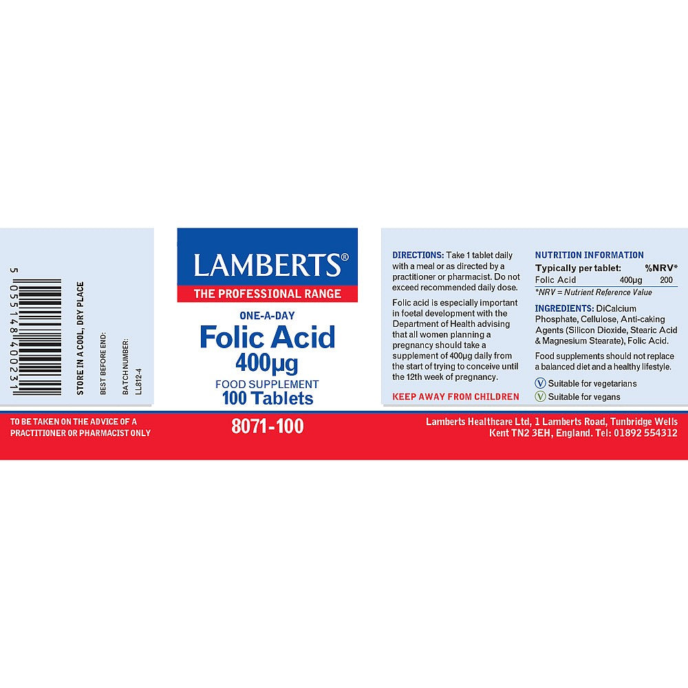 Lamberts Folic Acid 400µg 3