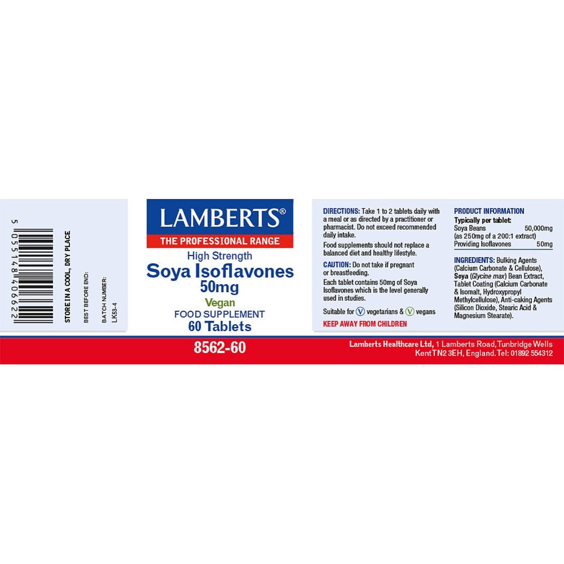 Lamberts Soya Isoflavones 50mg 60 tablets image 2