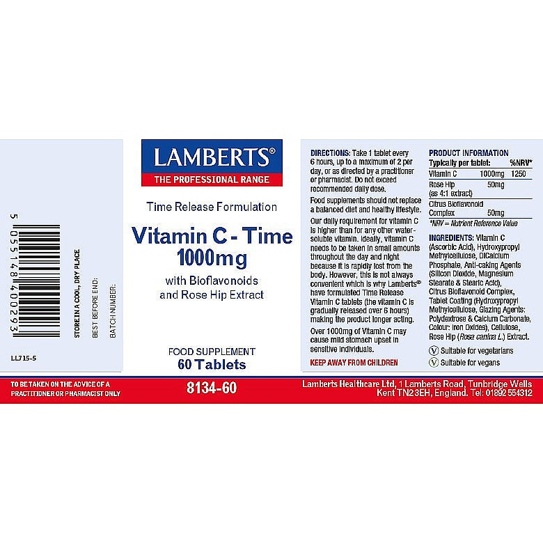 Lamberts Time Release Vitamin C 1000mg Tablets 5