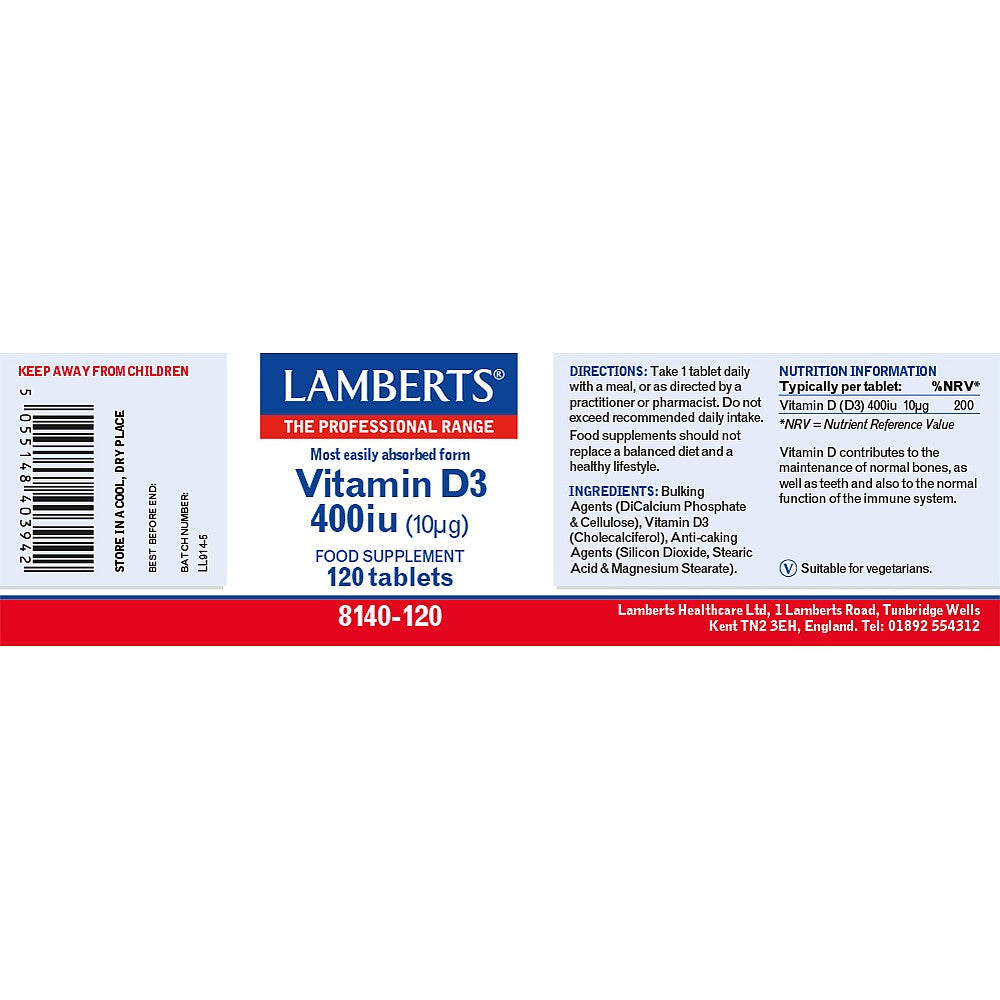 Lamberts Vitamin D 400iu (10µg) 3