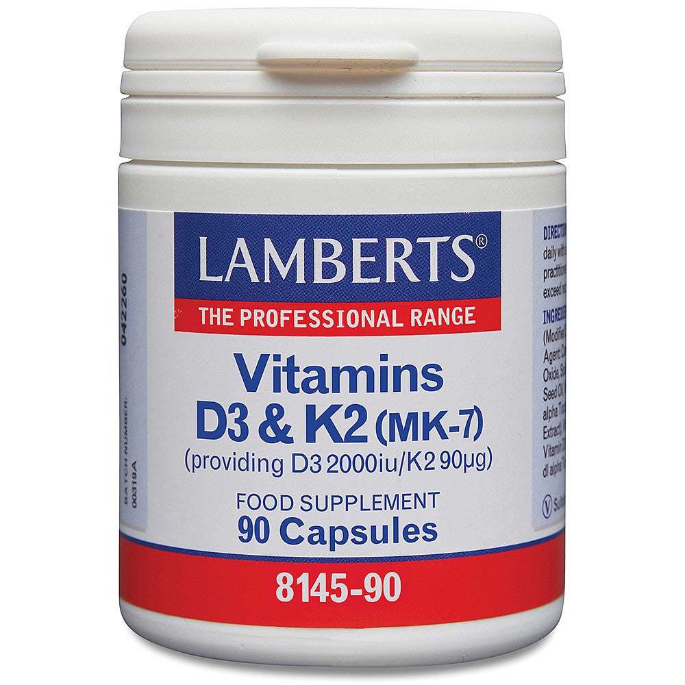 Lamberts Vitamins D3 (2000iu) and K2 (90µg) 90 capsules