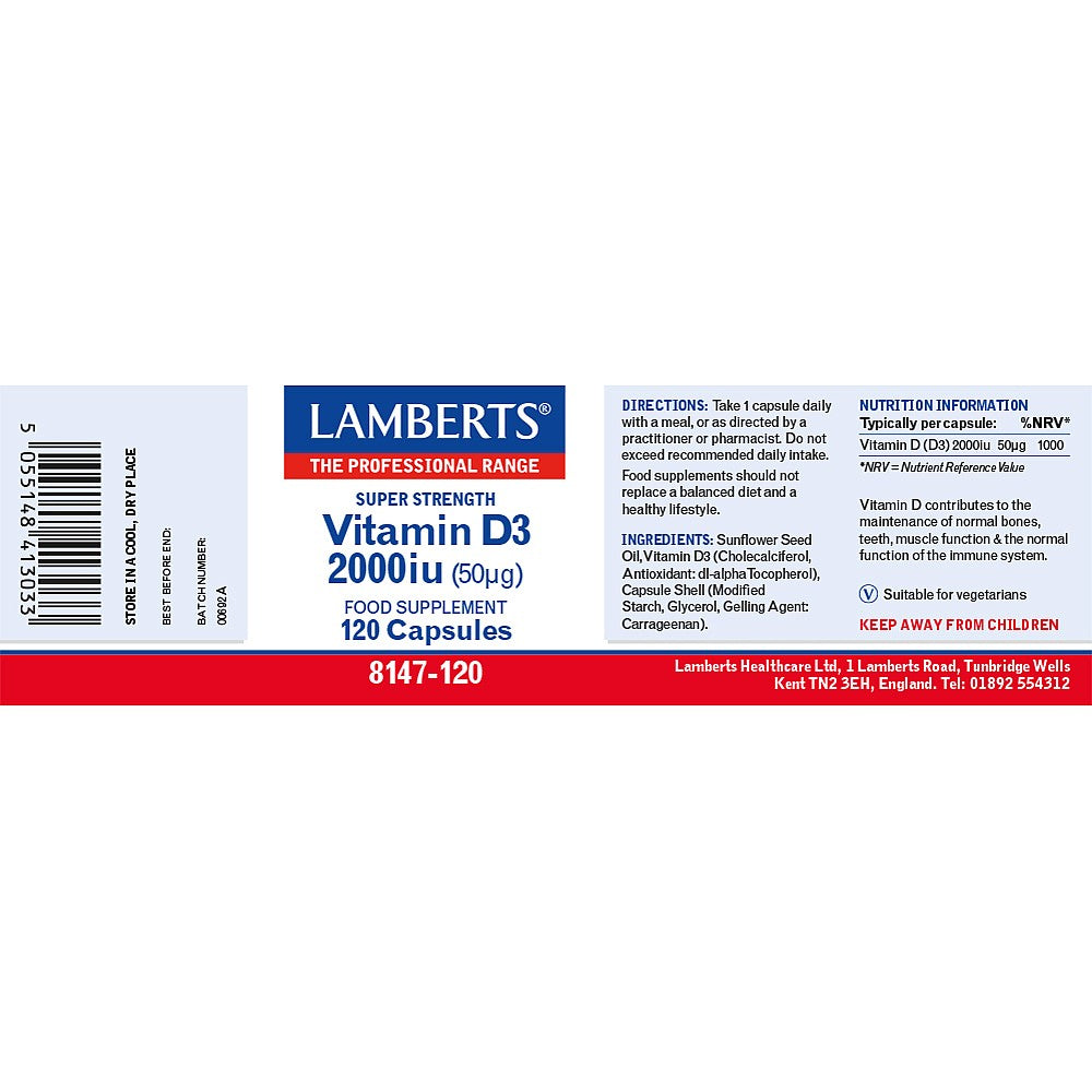 Lamberts Vitamin D3 2000iu 120 capsules 3