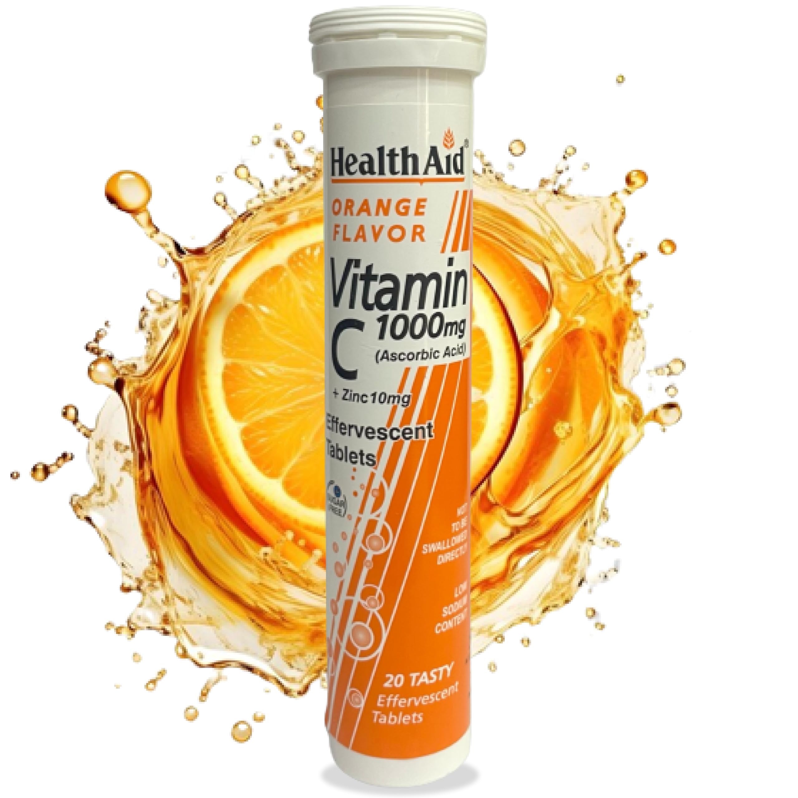 HealthAid Vitamin C 1000mg - Effervescent (Orange Flavour) (Pack of 2)