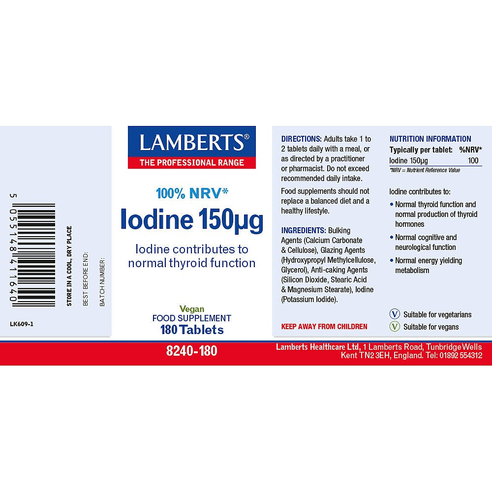 Lamberts Iodine 150µg 180 tablets 3