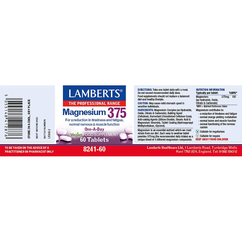 Lamberts Magnesium 375 Tablets 5