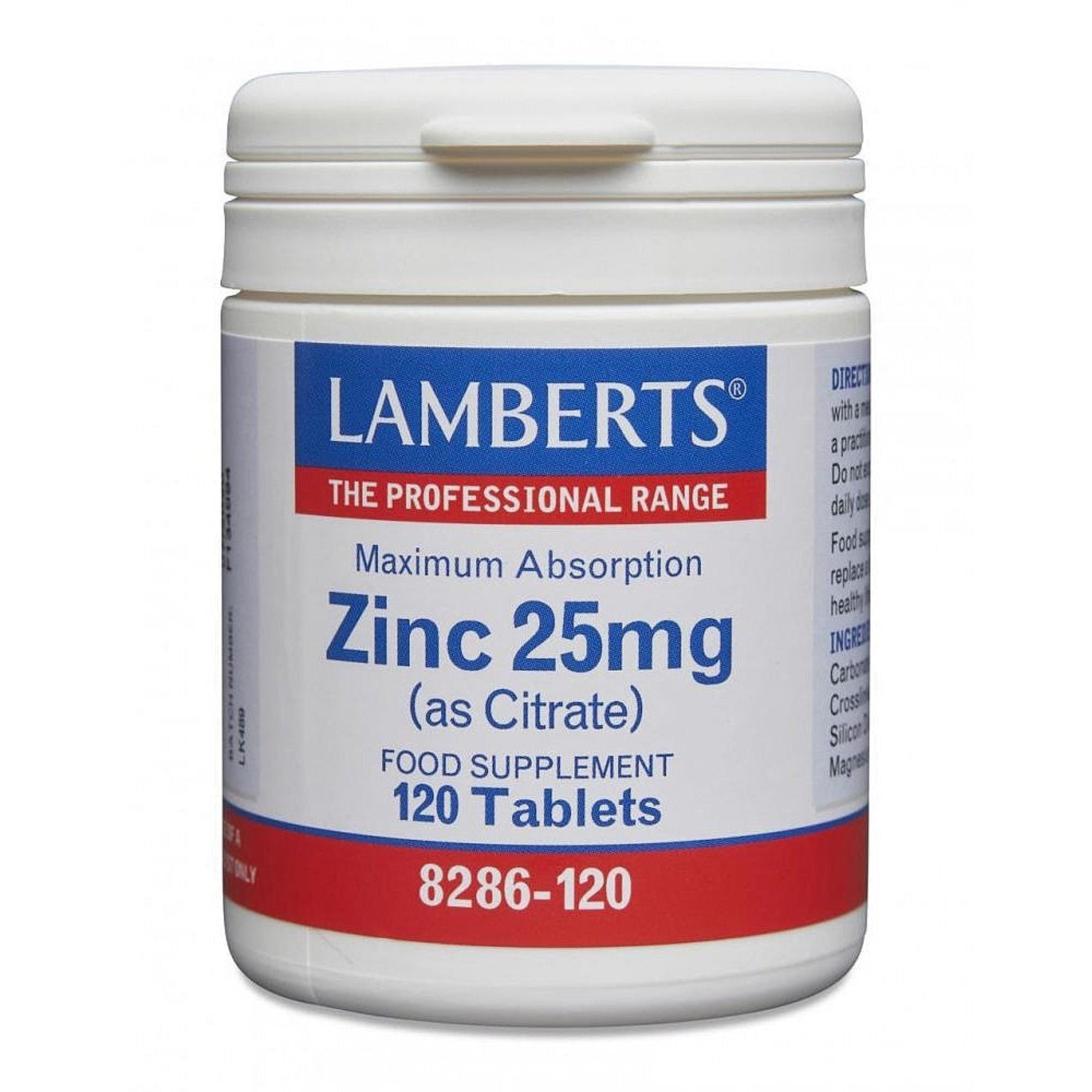 Lamberts Zinc 25mg (as Citrate) 120 tablets image 0