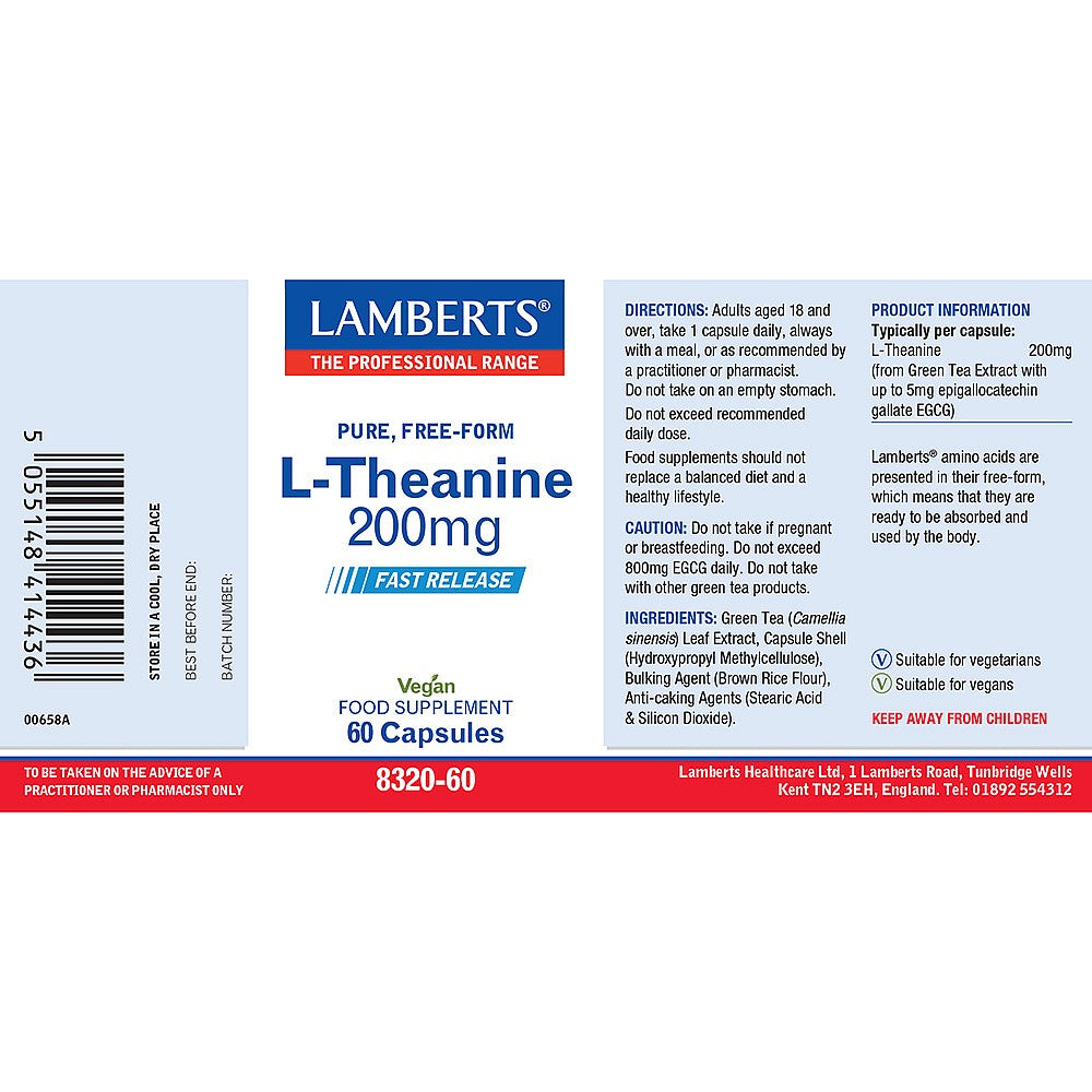 Lamberts L-Theanine 200mg 60 capsules 3