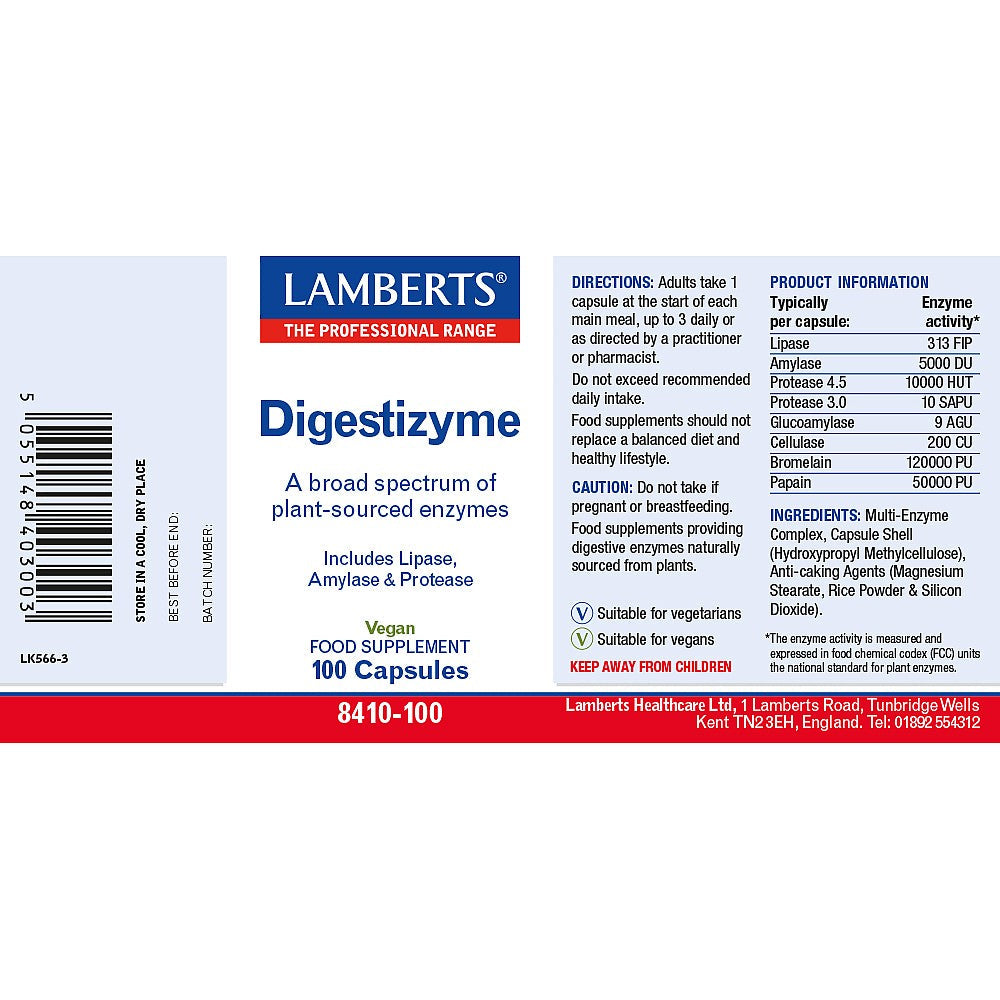 Lamberts Digestizyme® 100 Capsules 4