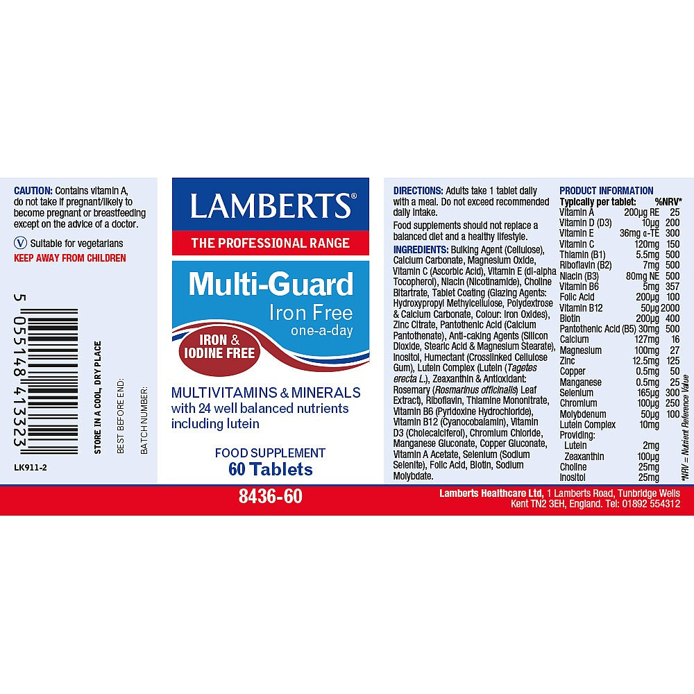 Lamberts Multi-Guard® Iron Free 60 tablets 3