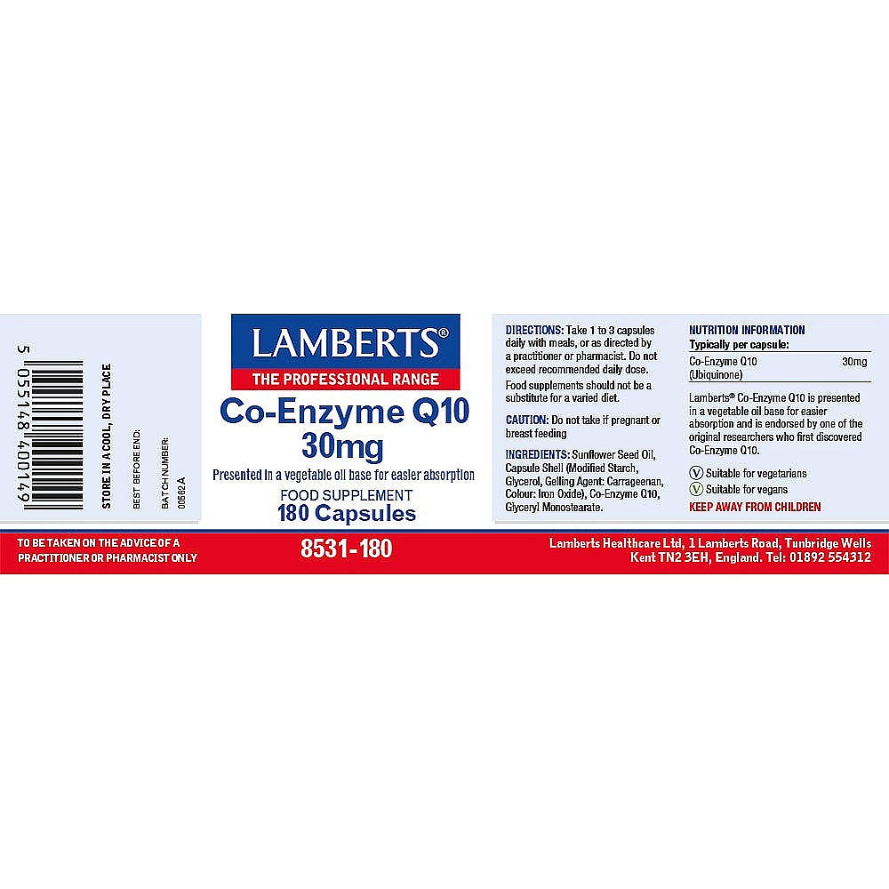 Lamberts Co-Enzyme Q10 30mg Capsules 7