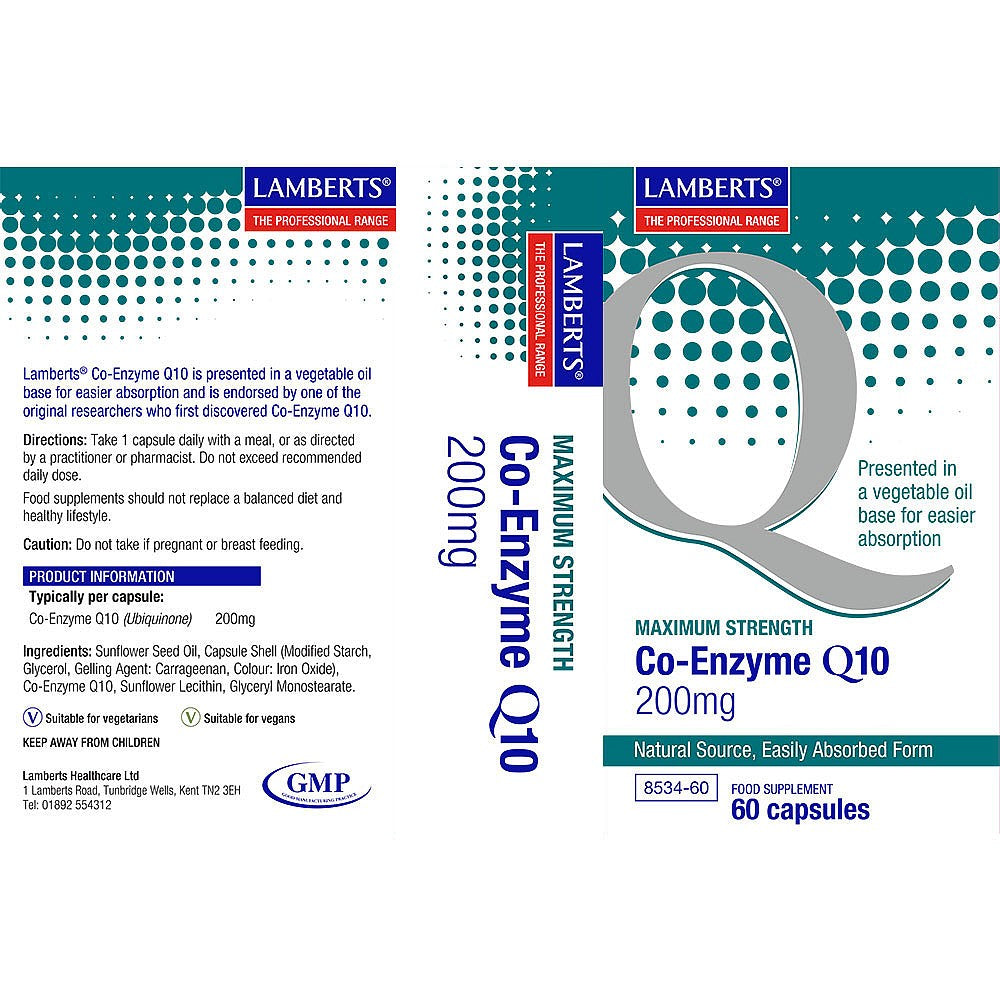 Lamberts Co-Enzyme Q10 200mg 60 Capsules 3