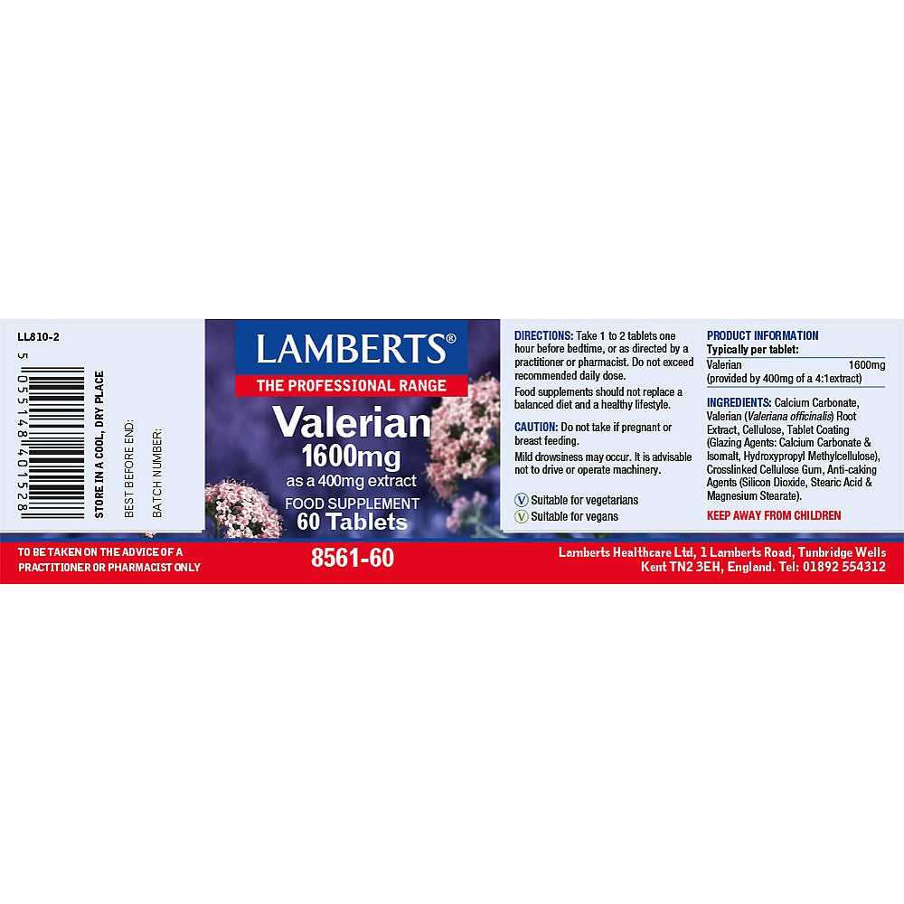 Lamberts Valerian 1600mg 60 tablets 3