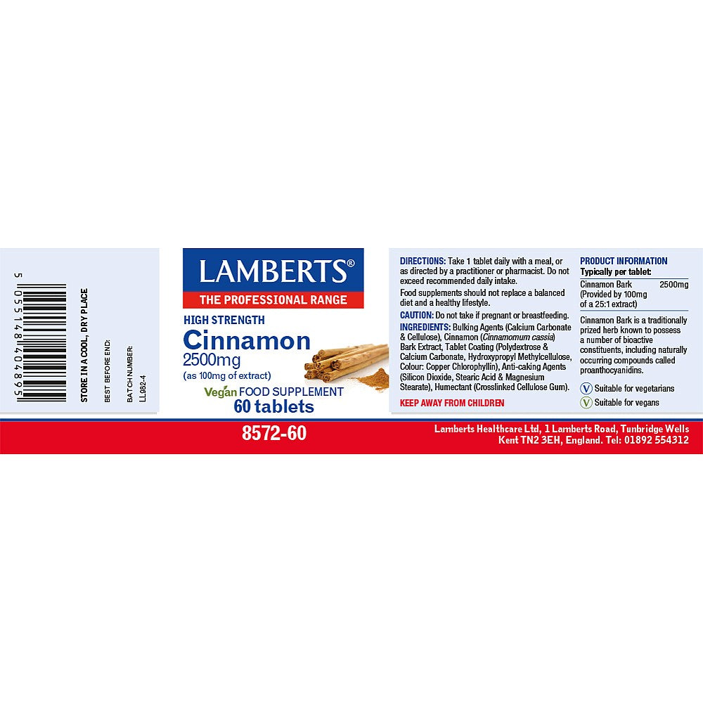Lamberts Cinnamon 2500mg 60 Tablets 3