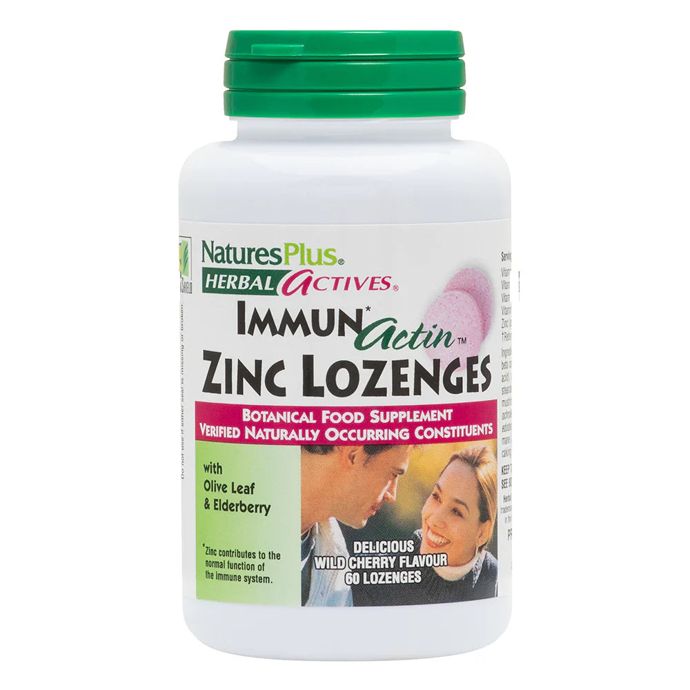 NaturesPlus Herbal Actives ImmunActin® Zinc 60 Lozenges image 0