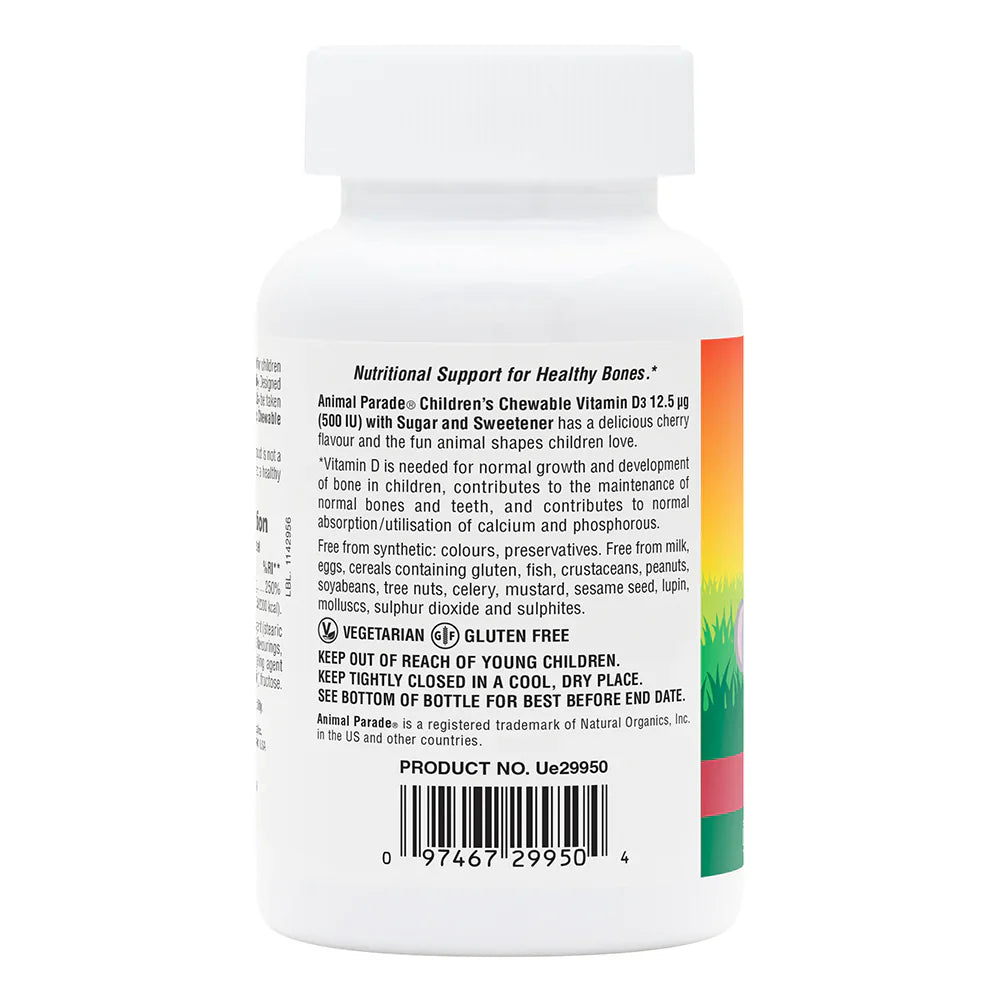 NaturesPlus Animal Parade® Vitamin D3 500 IU Children's 90 Chewables image 2