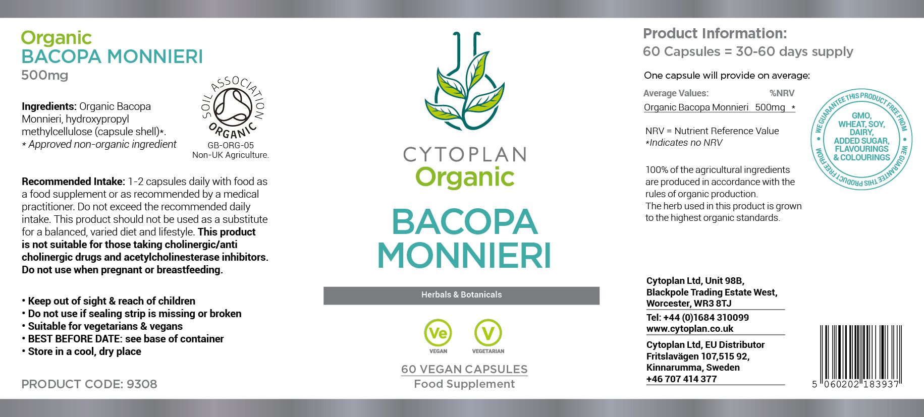 Cytoplan Organic Bacopa Monnieri 3