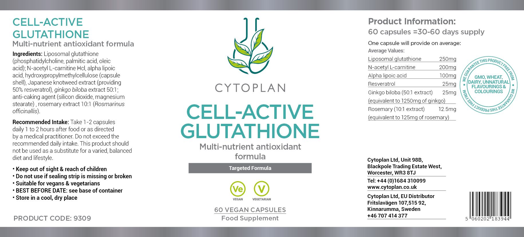 Cytoplan Cell-Active Glutathione 3