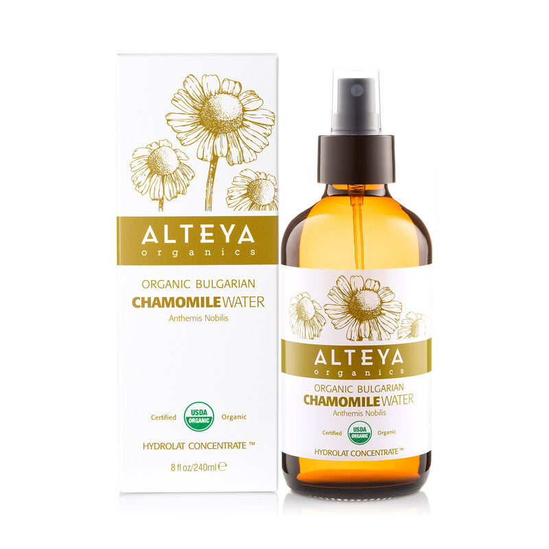 Alteya Organics Organic Bulgarian Chamomile Water 240 ml - Amber Glass Spray Bottle
