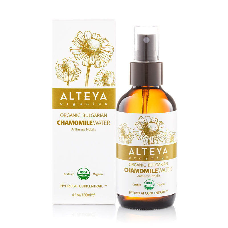 Alteya Organics Organic Bulgarian Chamomile Water 120 ml - Amber Glass Spray Bottle