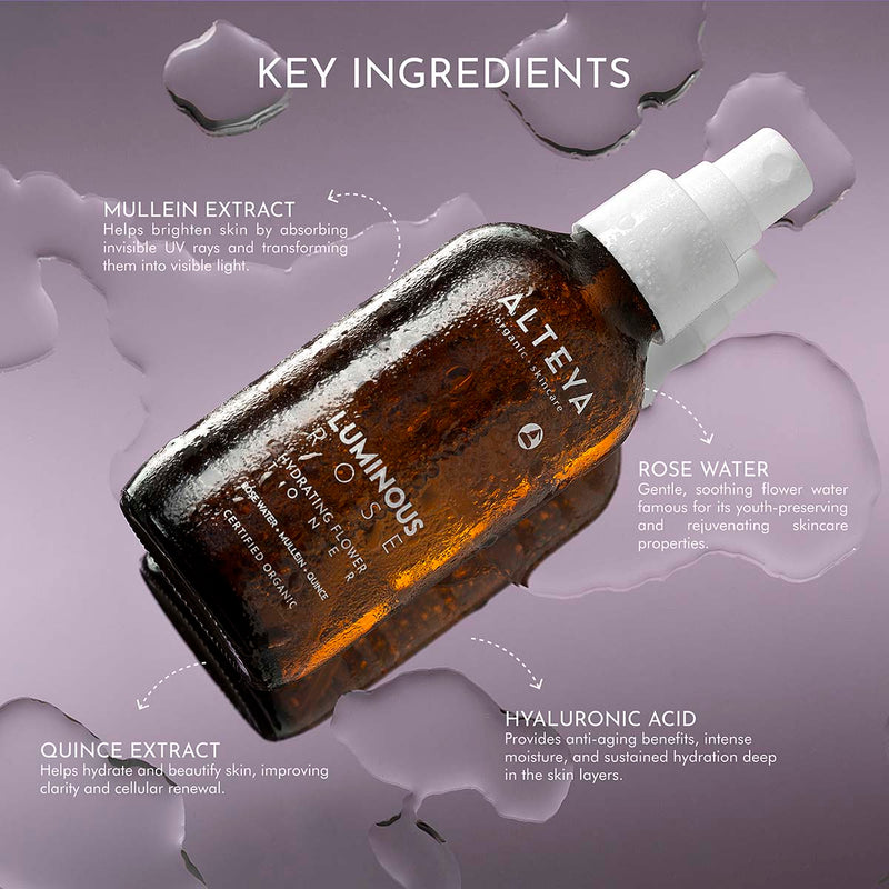 Alteya Organics Organic Luminous Rose Hydrating Flower Toner 120 ml 4
