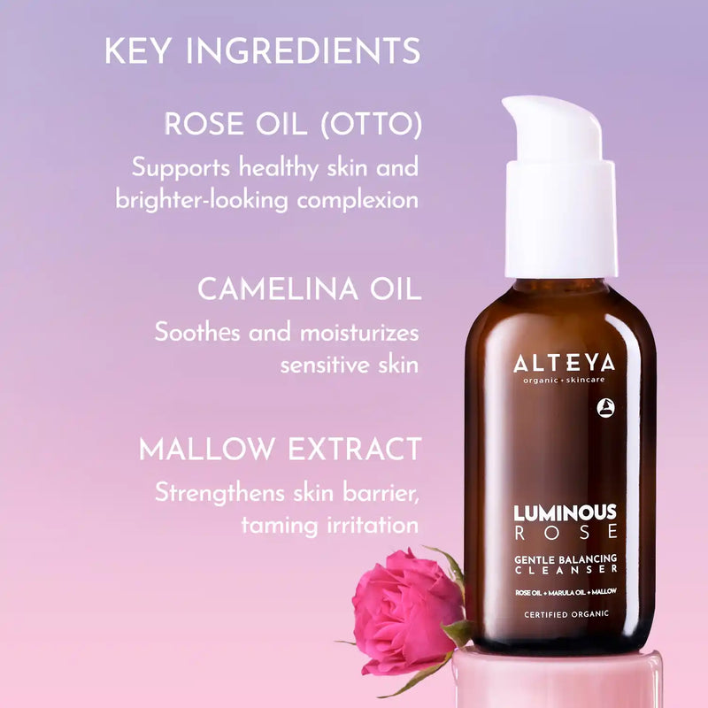 Alteya Organics Organic Luminous Rose Gentle Balancing Cleanser 120 ml 3