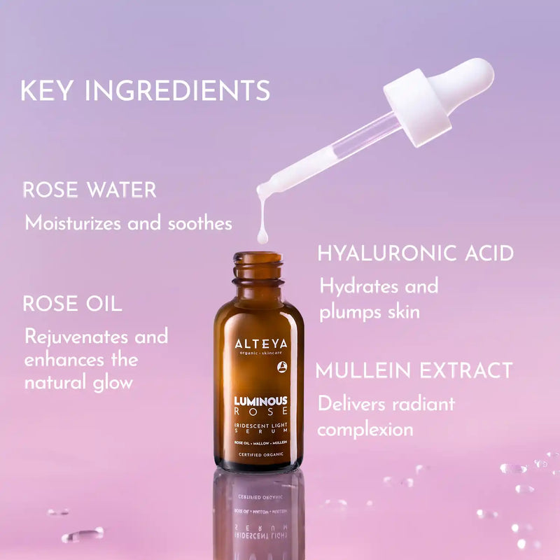 Alteya Organics Organic Luminous Rose Iridescent Light Serum 30 ml 3
