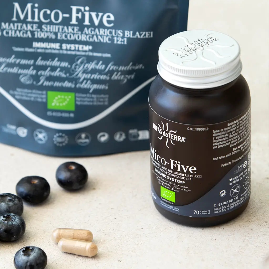 Hifas Da Terra Mico-Five Pure extracts from Reishi, Shiitake, Maitake, Sun and Chaga Mushrooms 12