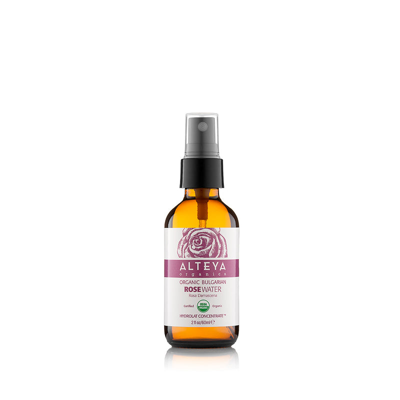 Alteya Organics Organic Bulgarian Rose Water 60 ml - Amber Glass Spray Bottle