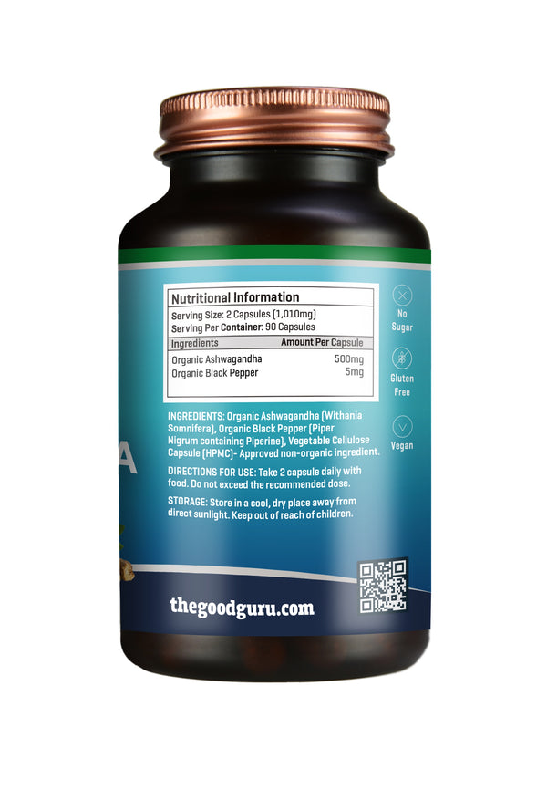 The Good Guru Organic Ashwagandha + Organic Black Pepper 6