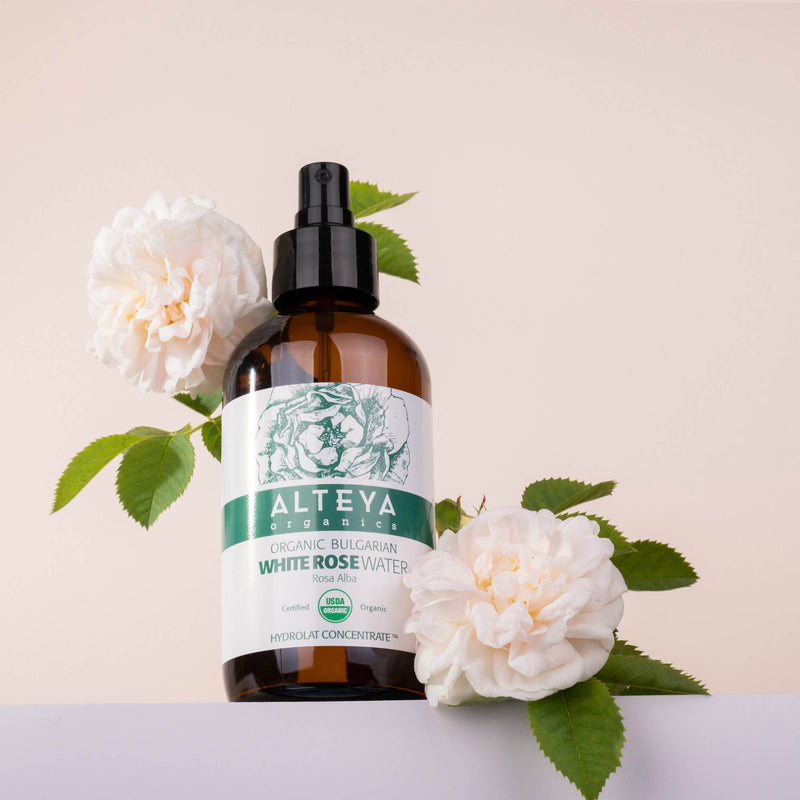 Alteya Organics Organic Bulgarian White Rose Water (Rosa Alba) 240 ml - Amber Glass Spray Bottle 3
