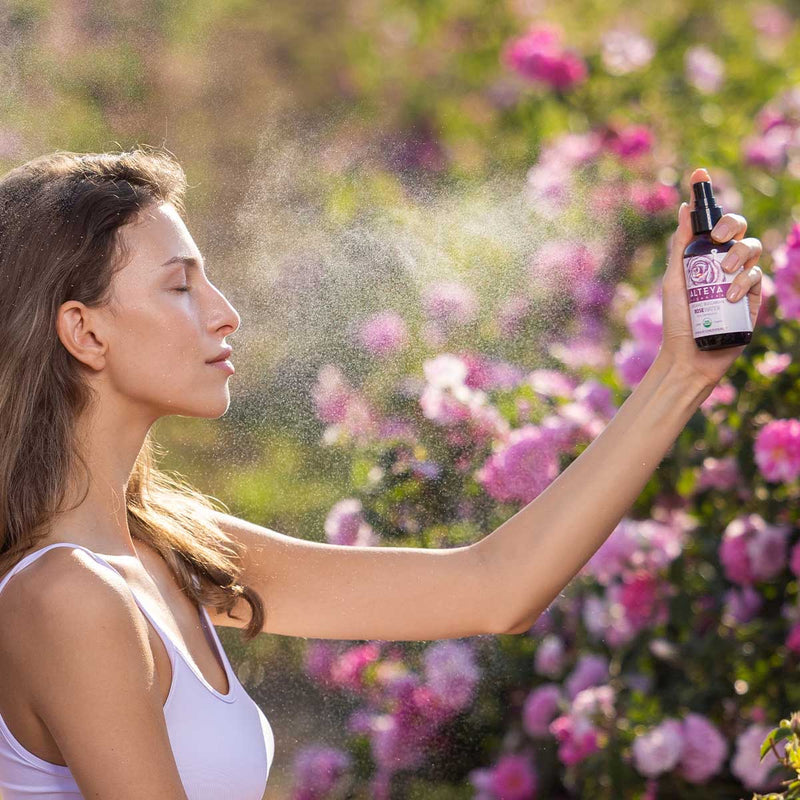 Alteya Organics Organic Bulgarian Rose Water 120 ml - Amber Glass Spray Bottle 3